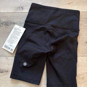 NWT Lululemon Fast And Free Shorts Inseam - 8”  Black Size 0